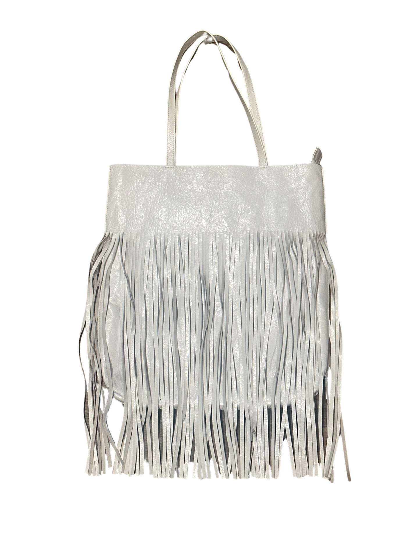 Trinaa Turk white fringe shoulder purse