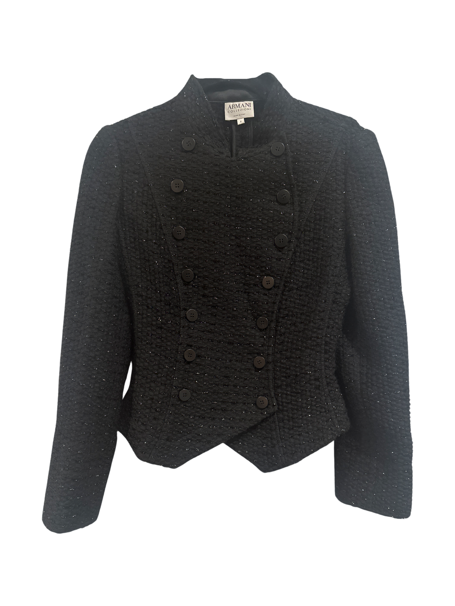 Armani Collezioni Tweed Evening Black Jacket S4