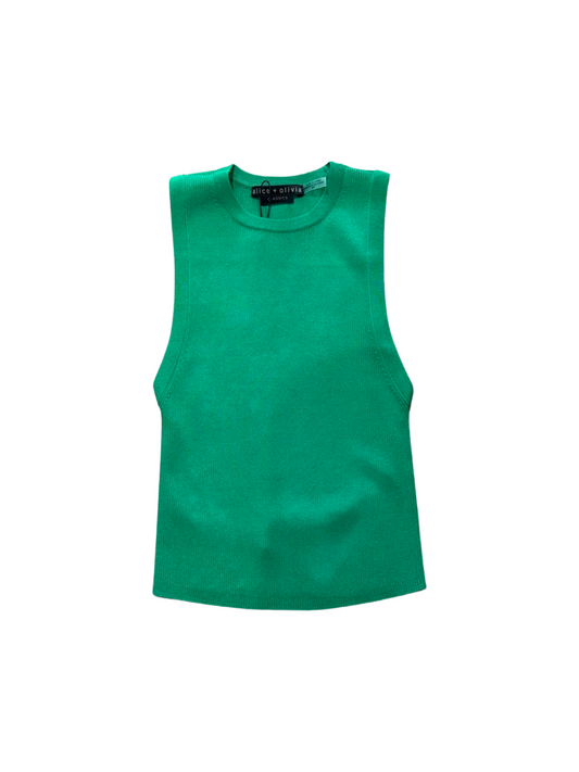 Alice + Olivia Tonita Ribbed Light Emerald Tank