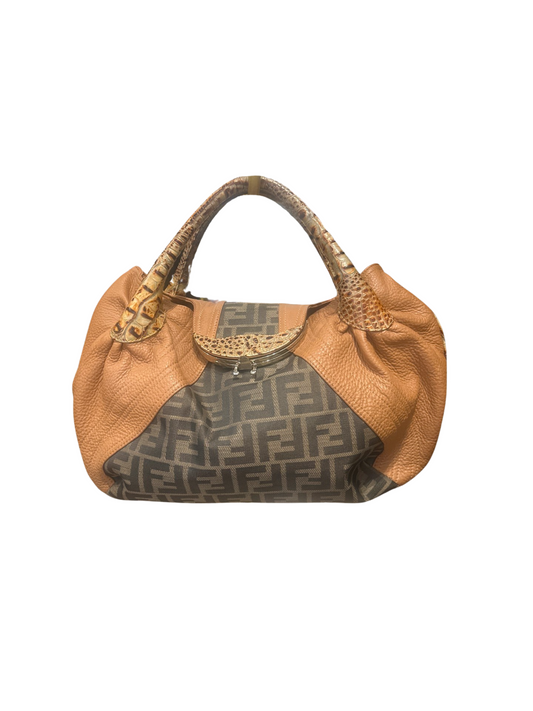 Fendi Spy Bag Zucca Canvas and Leather Medium Handbag Monogram