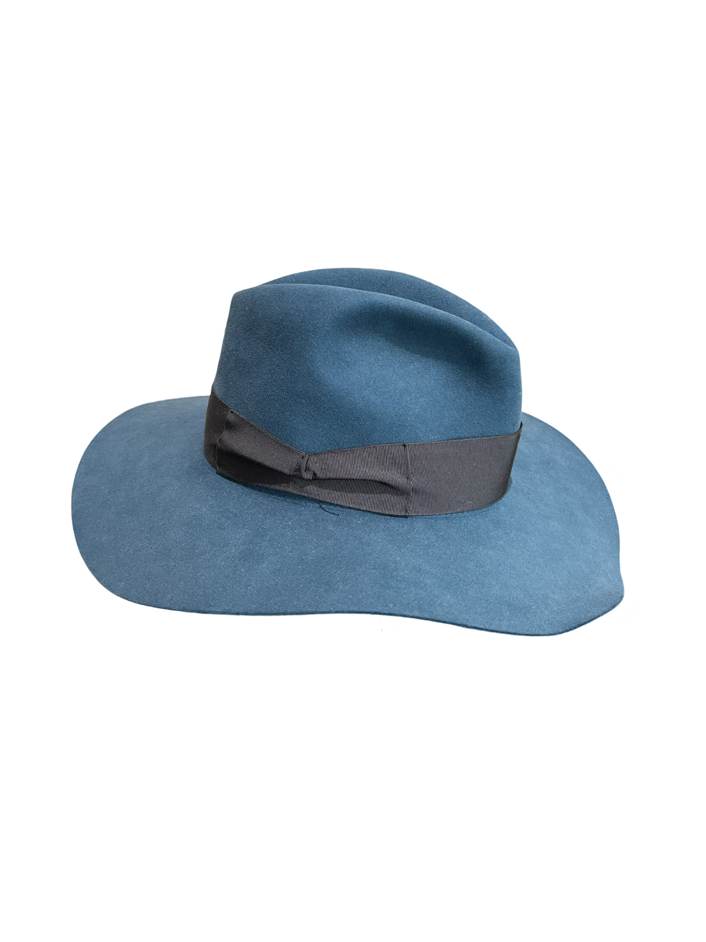 Loro Piana The Kaia Slate Blue Felt Wide Brim Hat