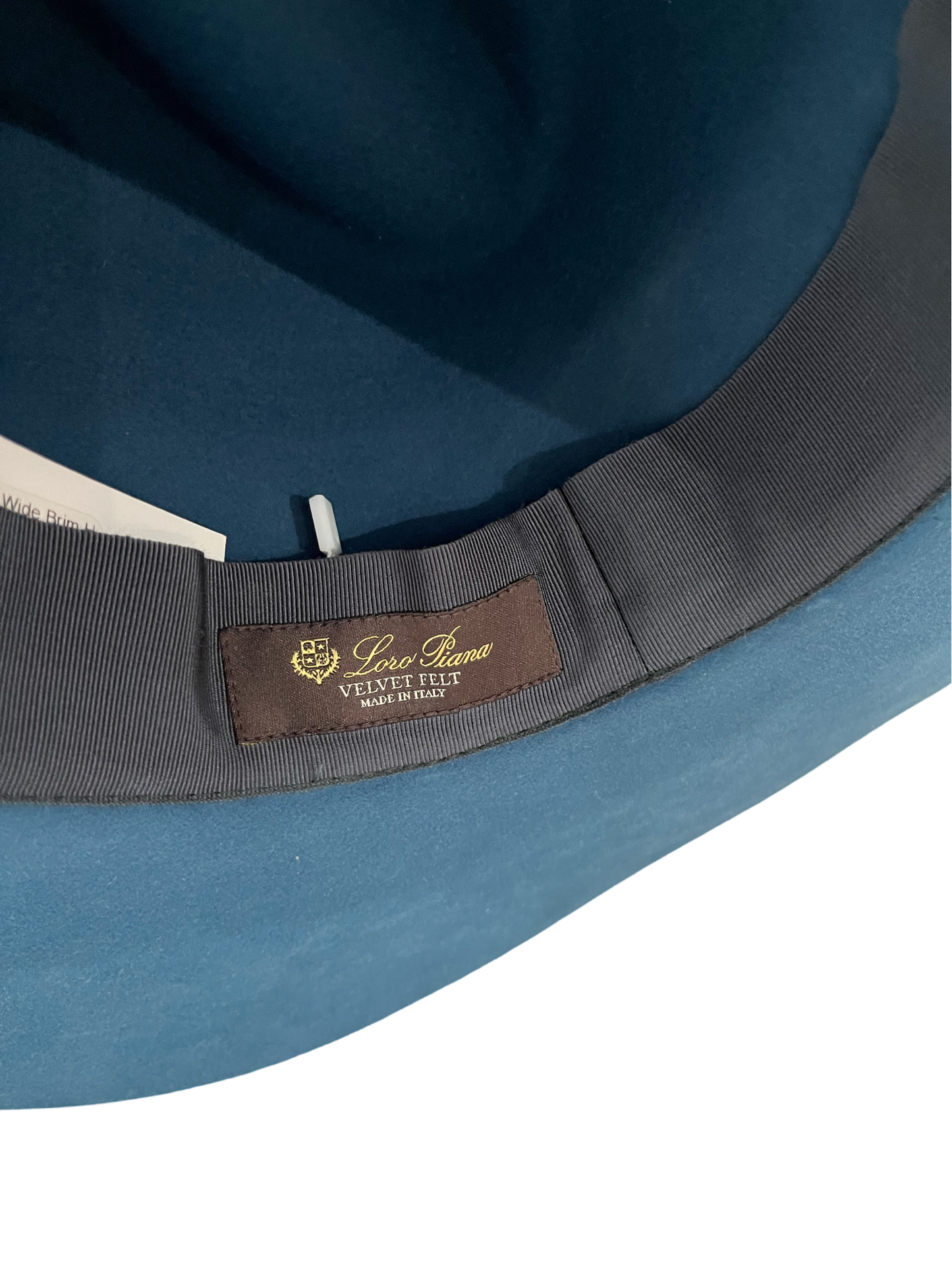 Loro Piana The Kaia Slate Blue Felt Wide Brim Hat