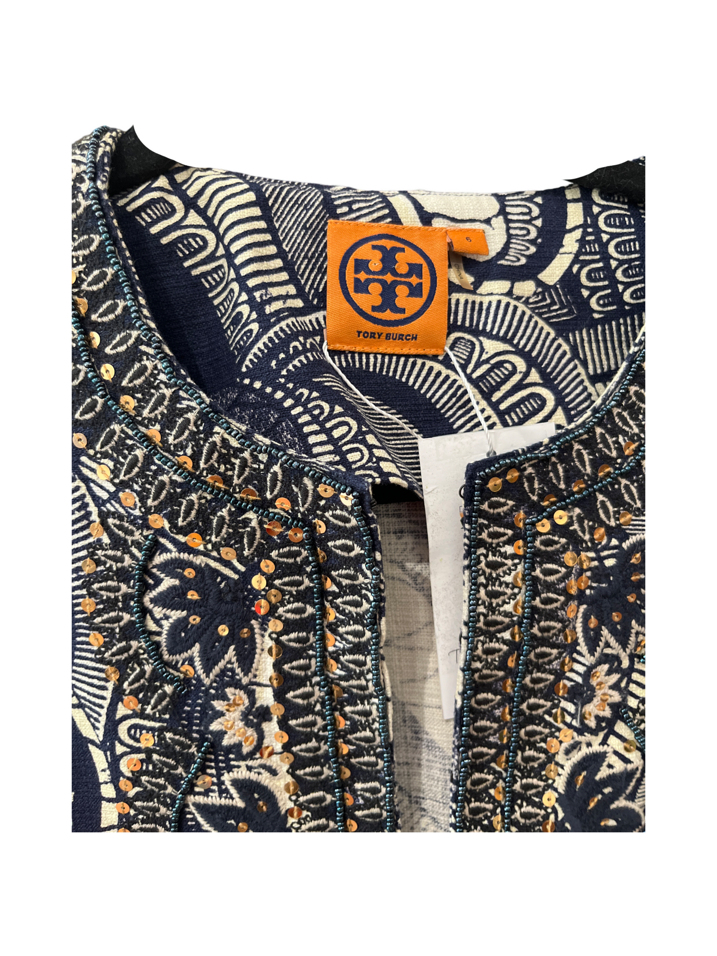 Tory Burch navy/cream Print Tunic /6