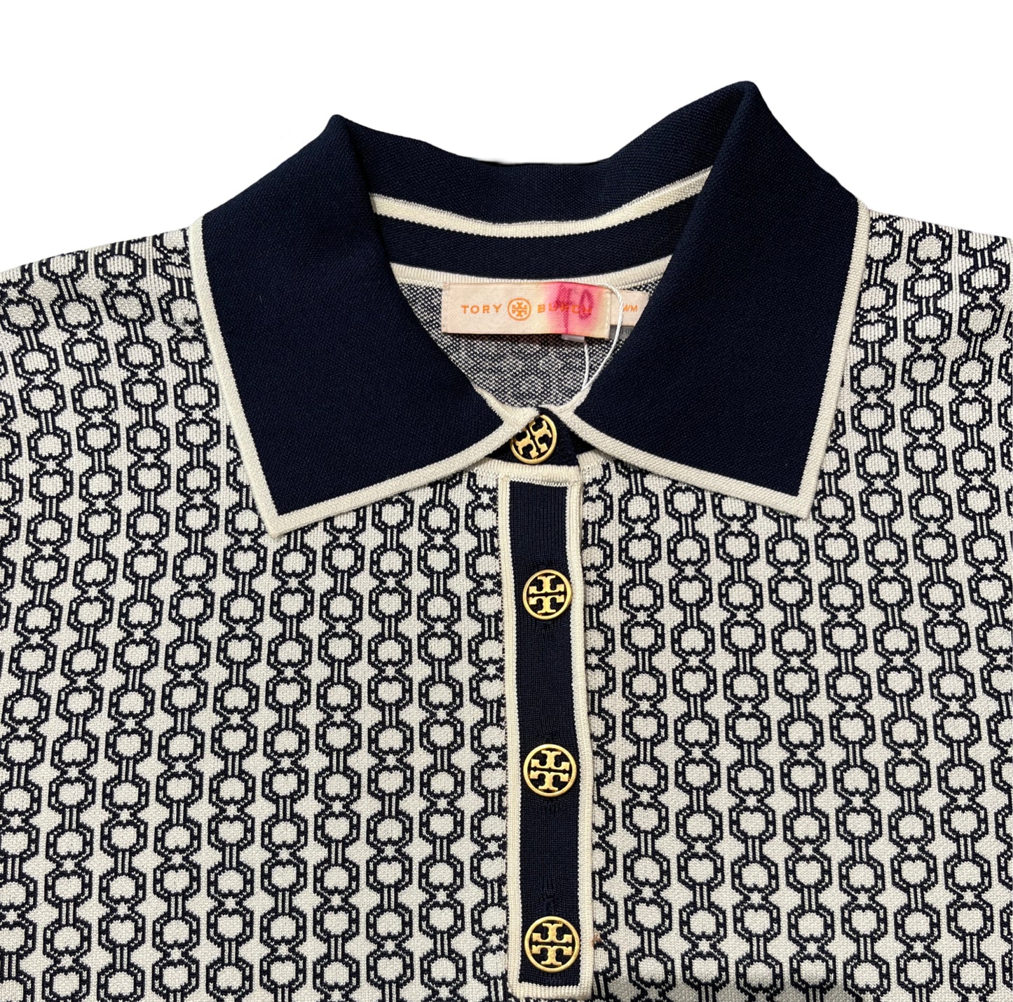 Tory Burch Gemini Link Knit Polo Shirt