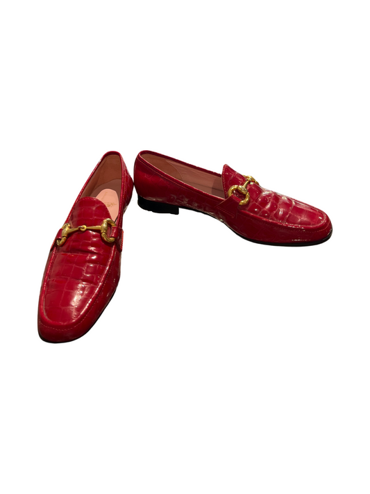 Baronessa Franchetti Italian Red Leather Loafers