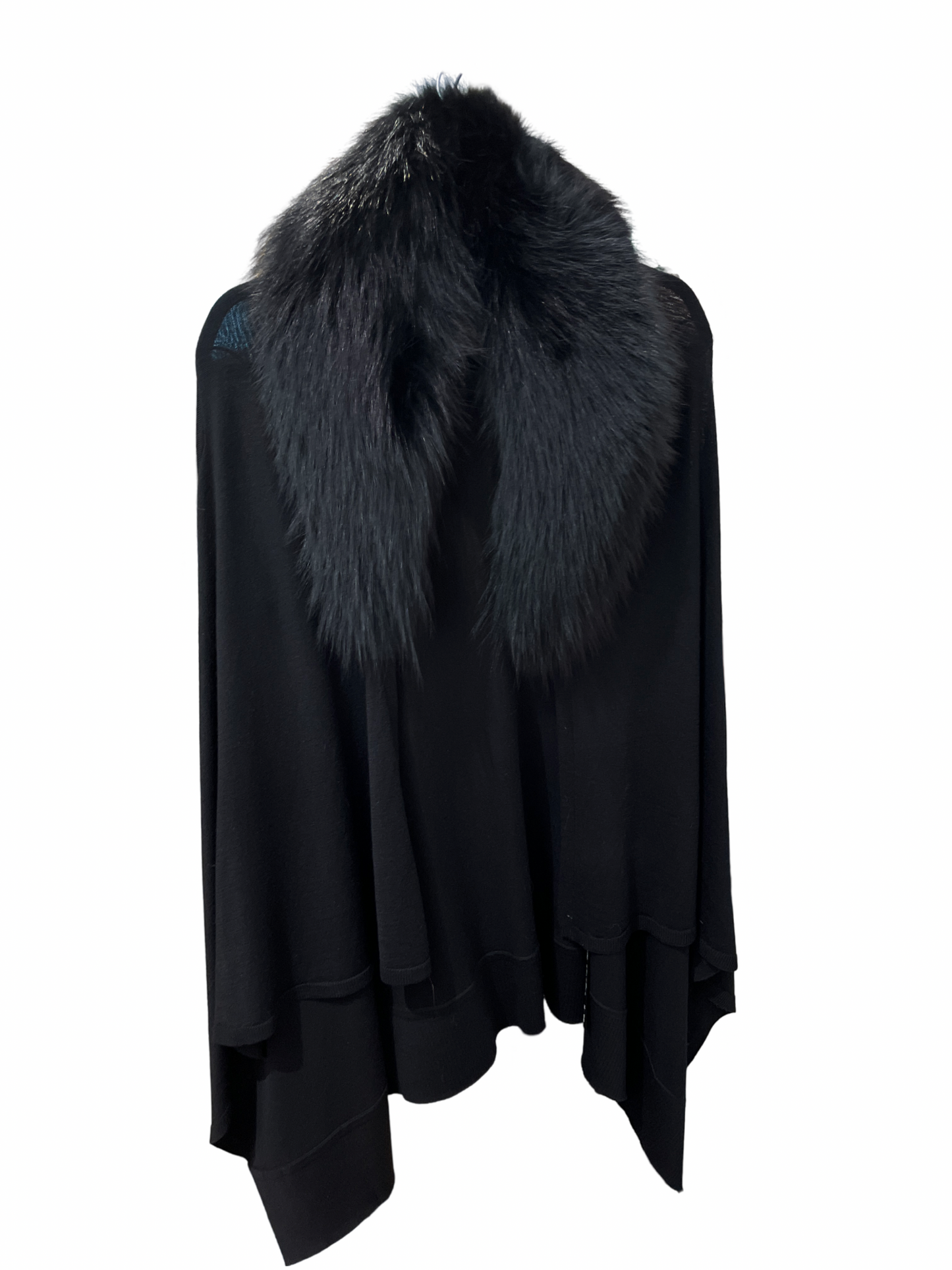 Alice + Olivia Izzy Cascade Cardigan W/Detachable Black Fox Fur /XS