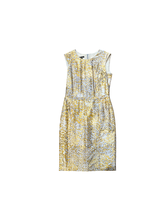 Escada Gold SleevelessSheath Midi Dress /34