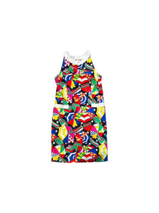 Escada Margaretha Ley Multi Color Graphic Print Dress /40