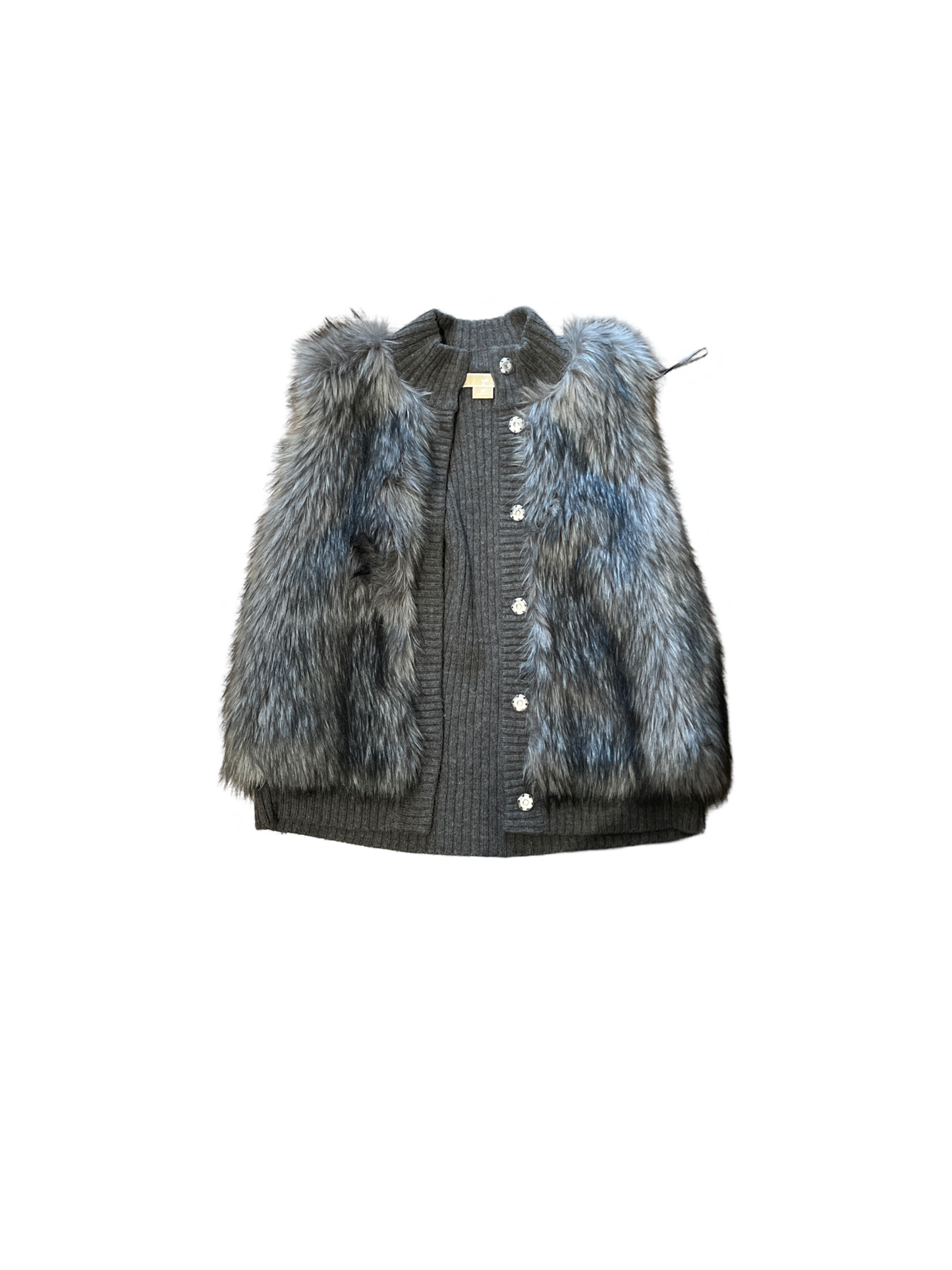 Michael Kors Faux Silver Grey Fur Vest