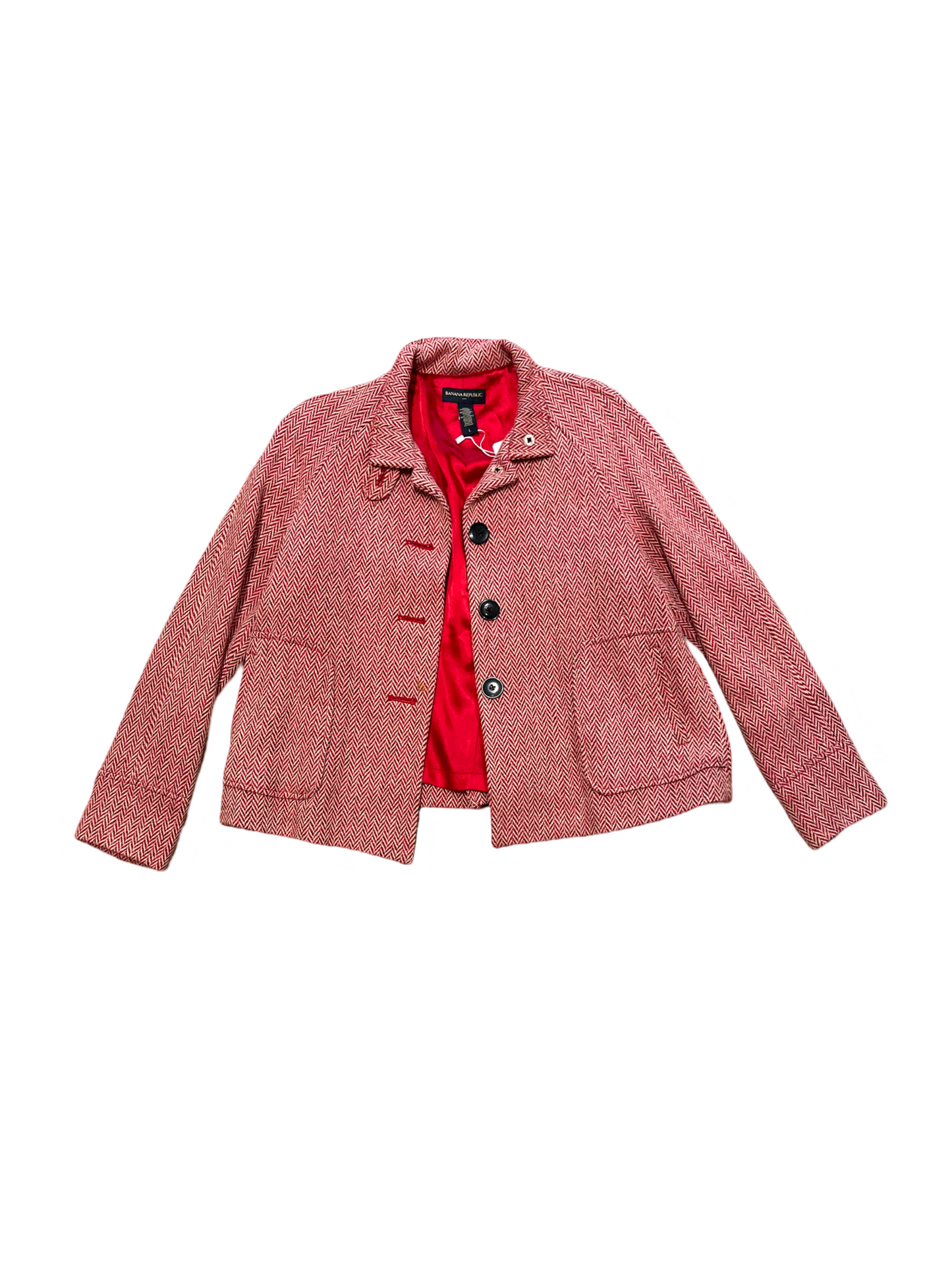 Banana Republic Red/Pink Wool Blend Baby Doll Coat /L