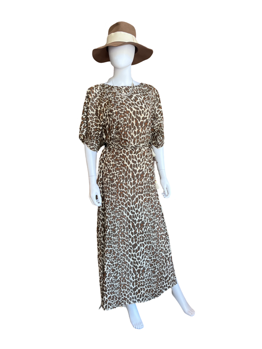 Tory Burch Leopard-Print Voile Kaftan /Medium