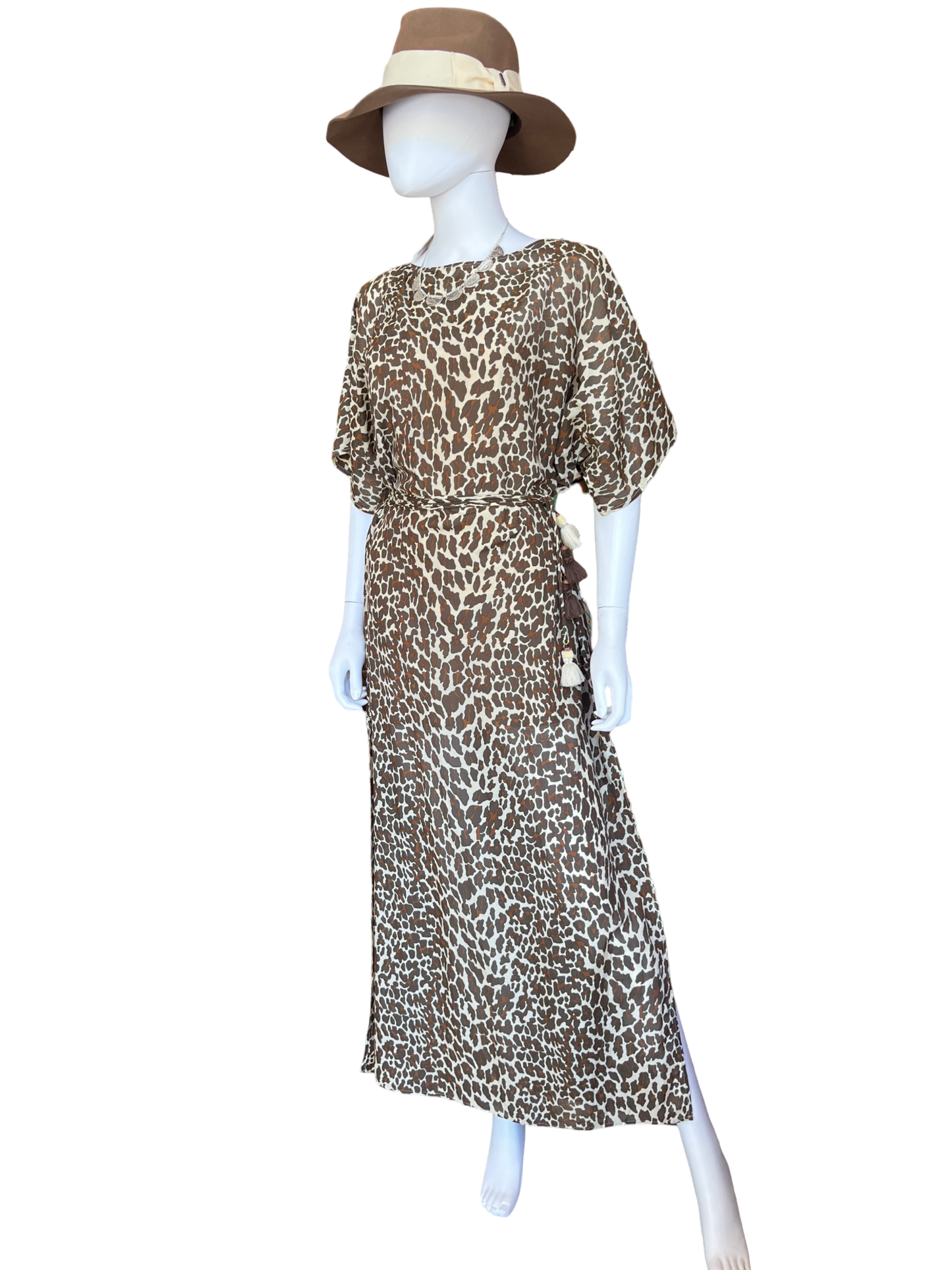 Tory Burch Leopard-Print Voile Kaftan /Medium