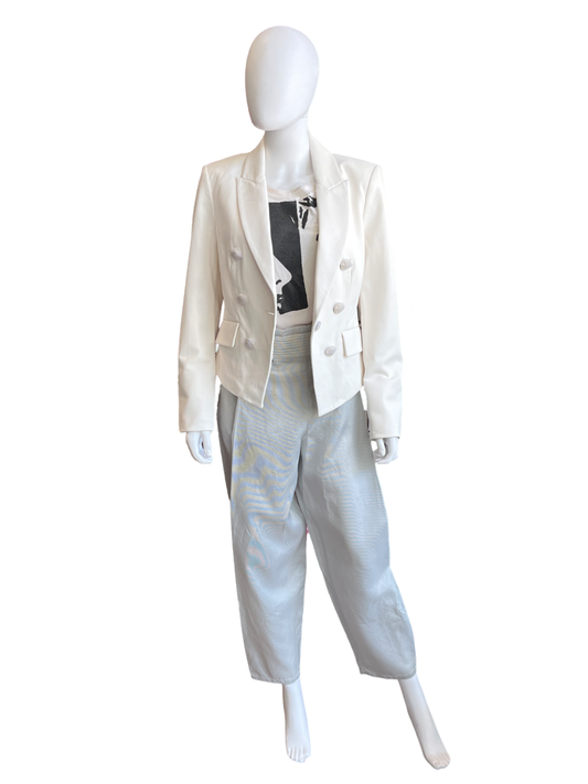 Veronica Beard White Lamb Leather Blazer /8