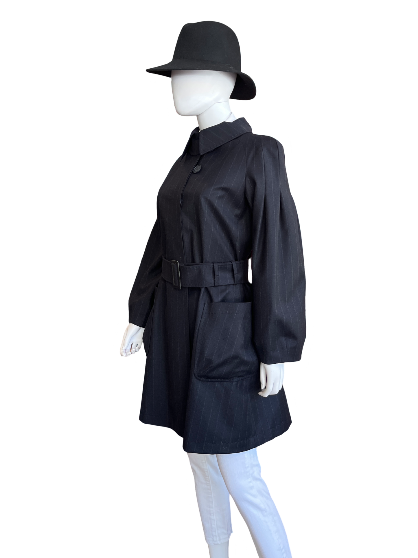 Giorgio Armani & Loro Piana Wool Blue Overcoat Jacket /42