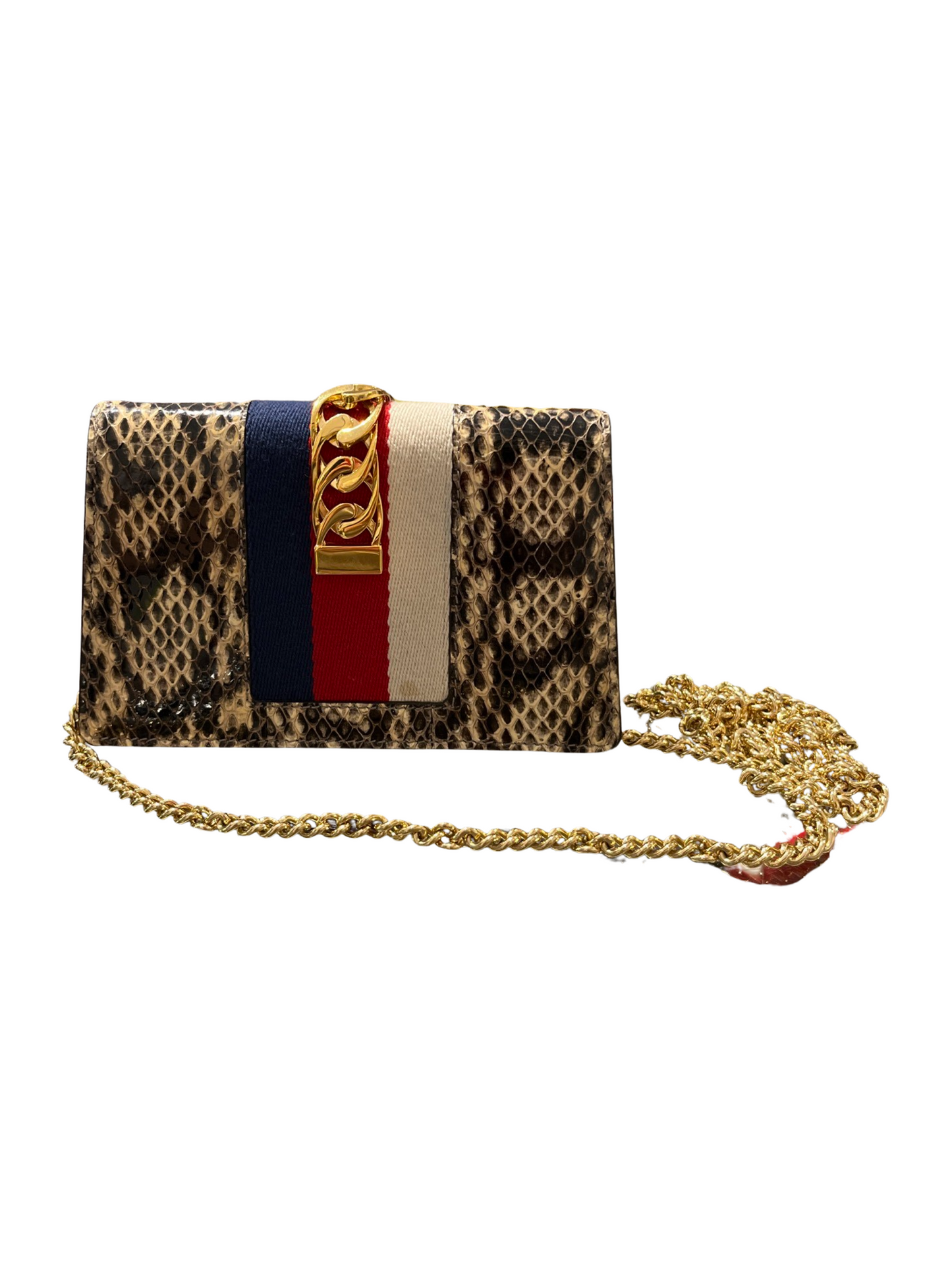 Authentic Gucci Mini Floral-print Snake Cross Body Purse