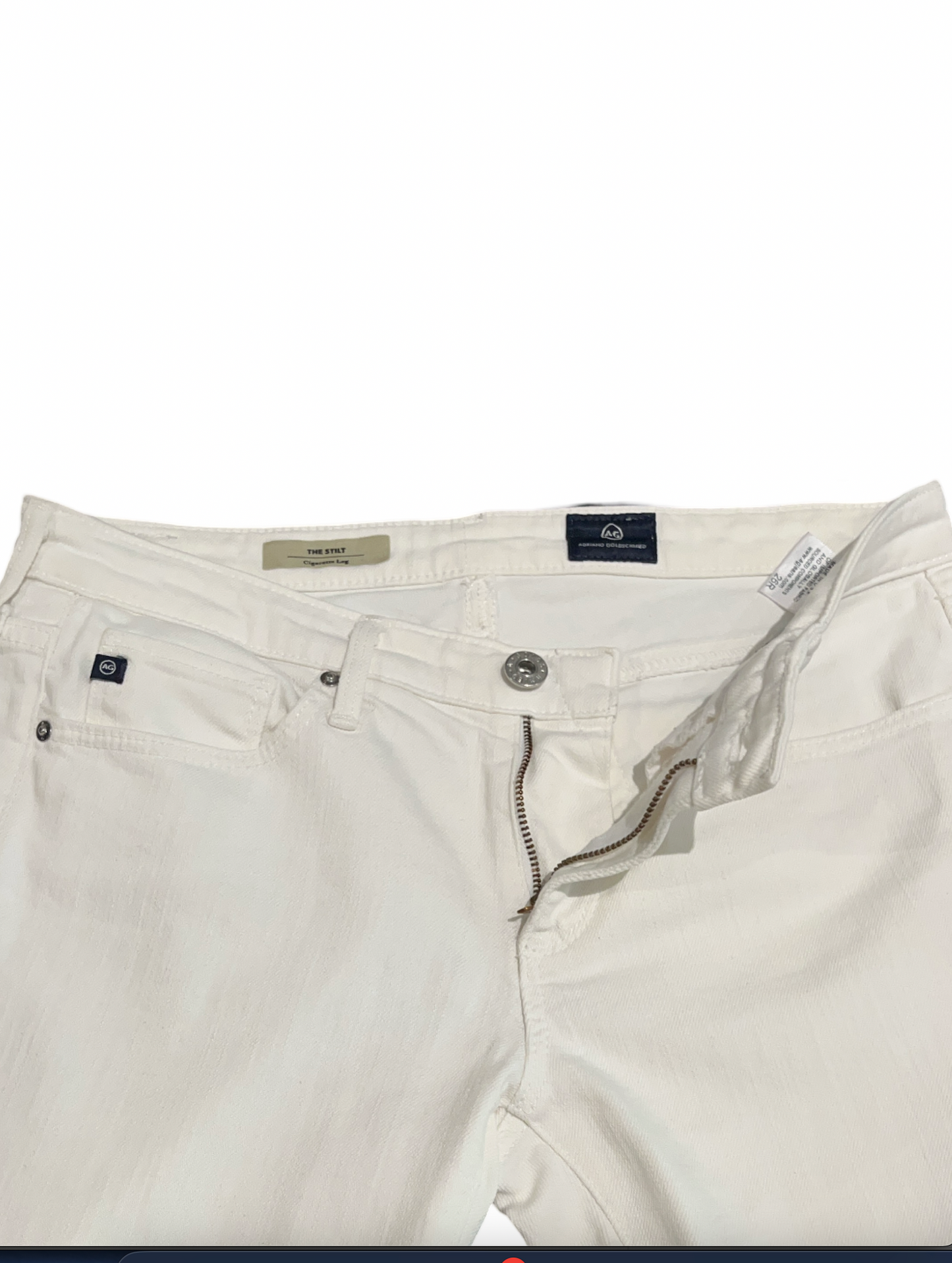 AG White Straight Jeans /26R